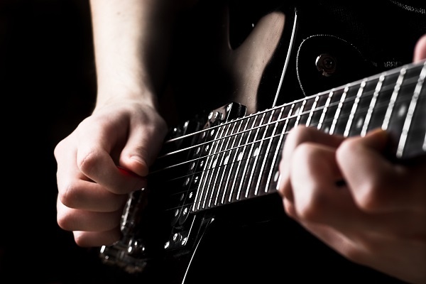 Band Electric Guitar Being Played Up Close 30 Band Electric Guitar Being Played Up Close 30