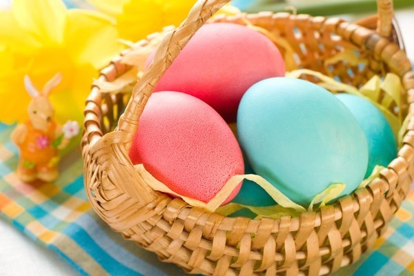 Easter Eggs In Basket 130198427 Easter Eggs In Basket 130198427