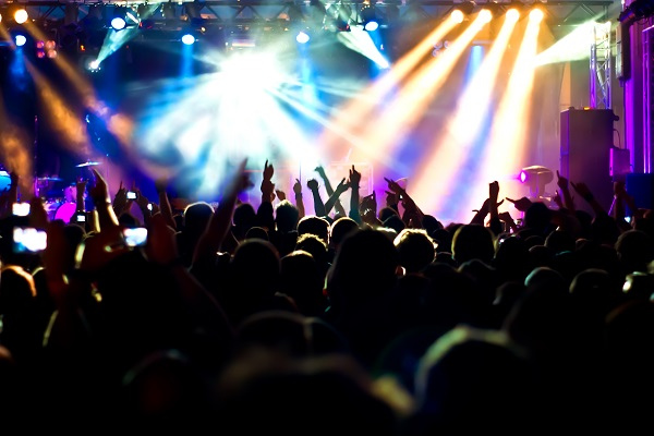 Crowd At Concert Multicolored Lights 1 Crowd At Concert Multicolored Lights 1