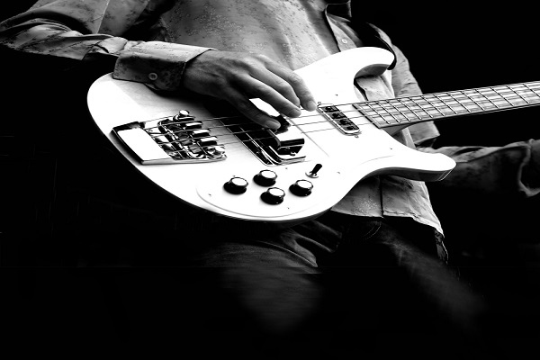 Electric Guitar Being Played B W Electric Guitar Being Played B W
